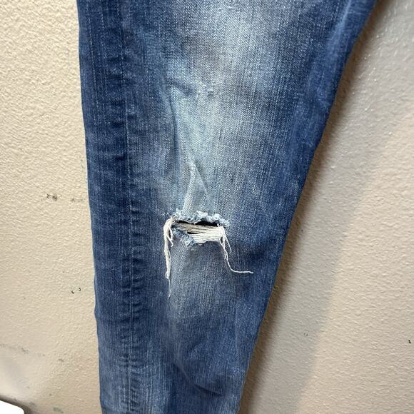 American Eagle Men’s 32x32 Blue Denim Jeans Slim Core Flex Distressed - Picture 4 of 9